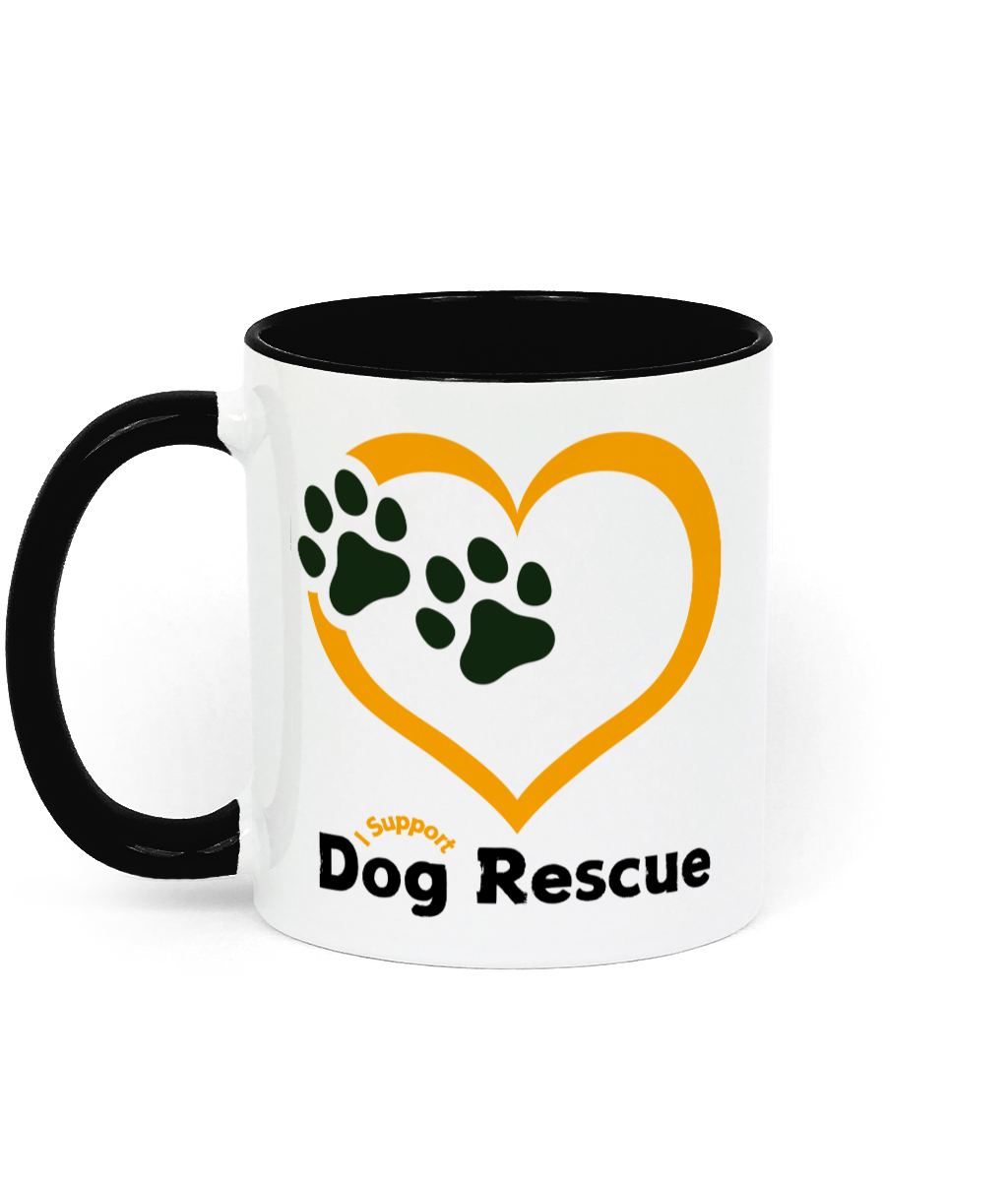 Two Toned Ceramic Mug Heart And Paws