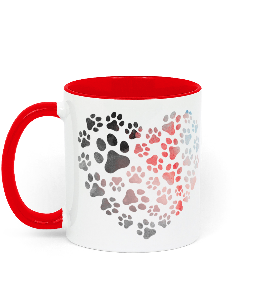 Two Toned Ceramic Mug Heart Of Paws