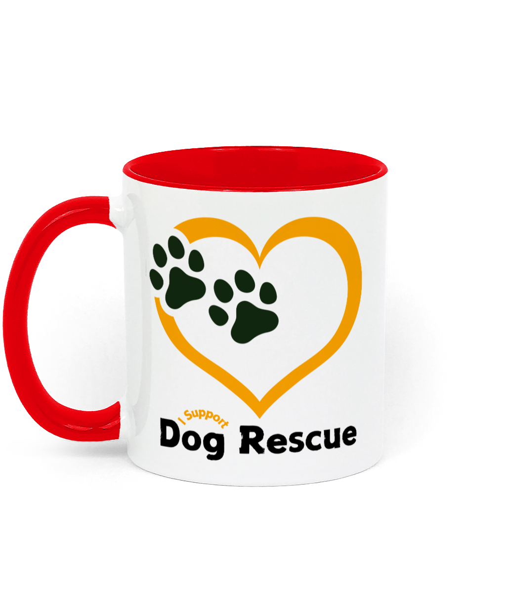 Two Toned Ceramic Mug Heart And Paws