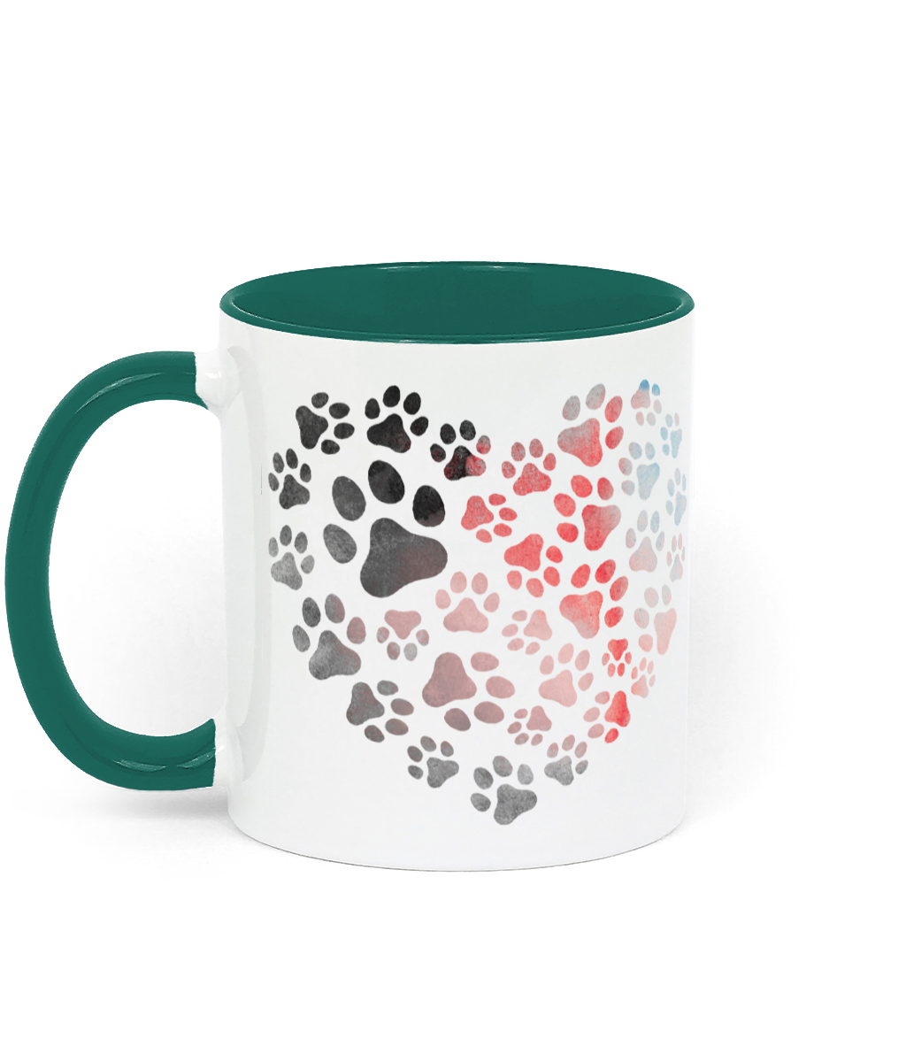 Two Toned Ceramic Mug Heart Of Paws