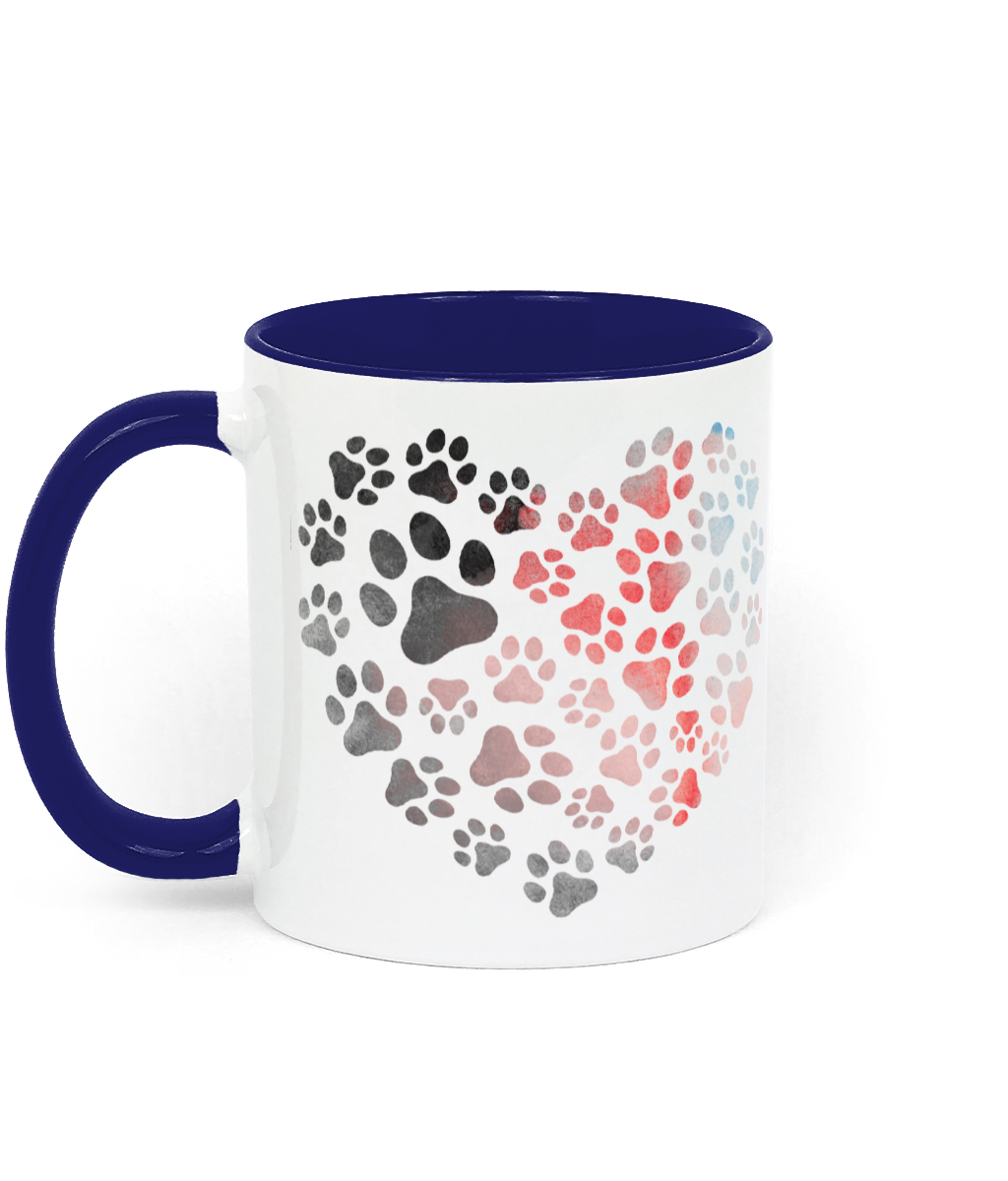 Two Toned Ceramic Mug Heart Of Paws