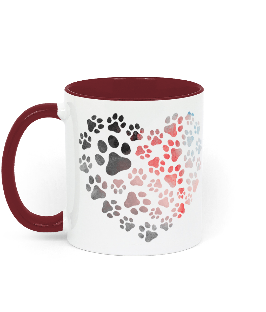 Two Toned Ceramic Mug Heart Of Paws