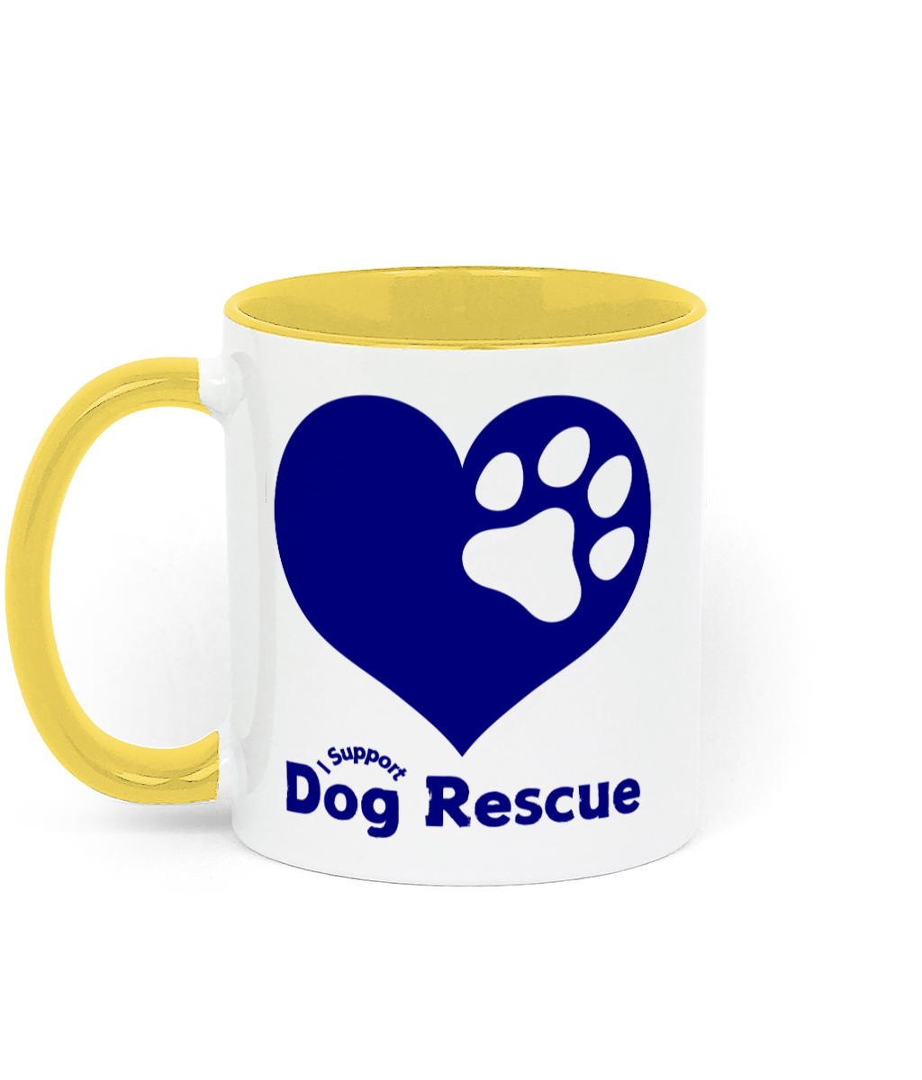 Two Toned Ceramic Mug Blue Heart