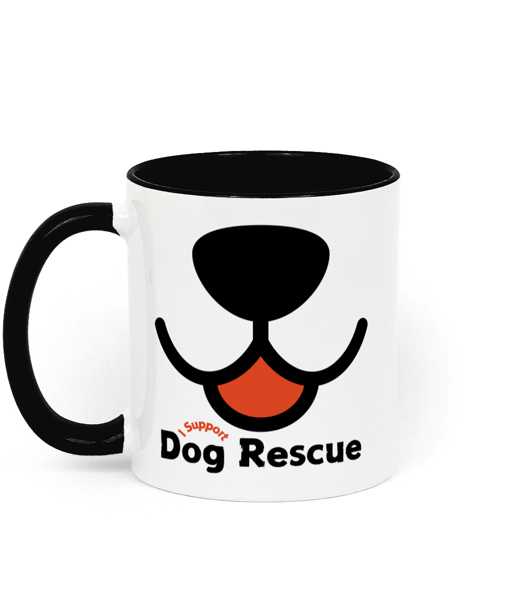 Two Toned Ceramic Mug Happy Dog