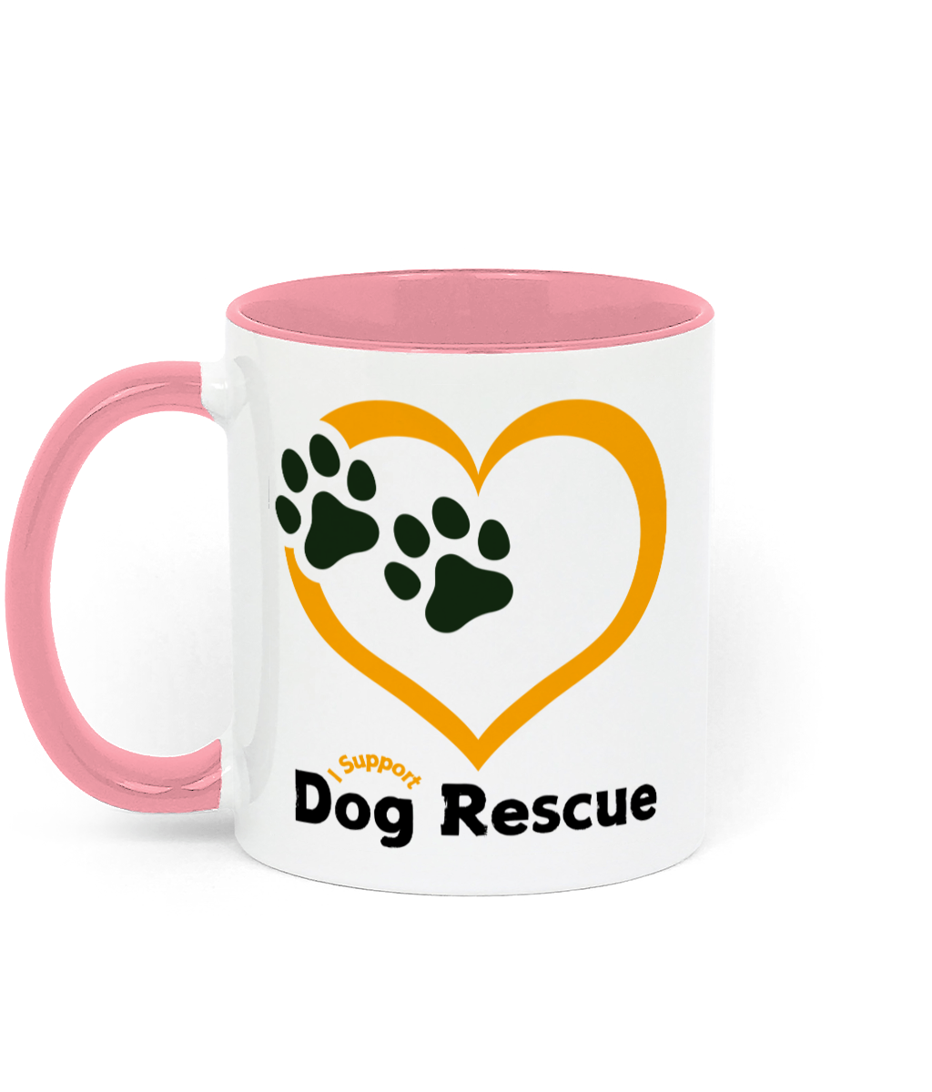Two Toned Ceramic Mug Heart And Paws