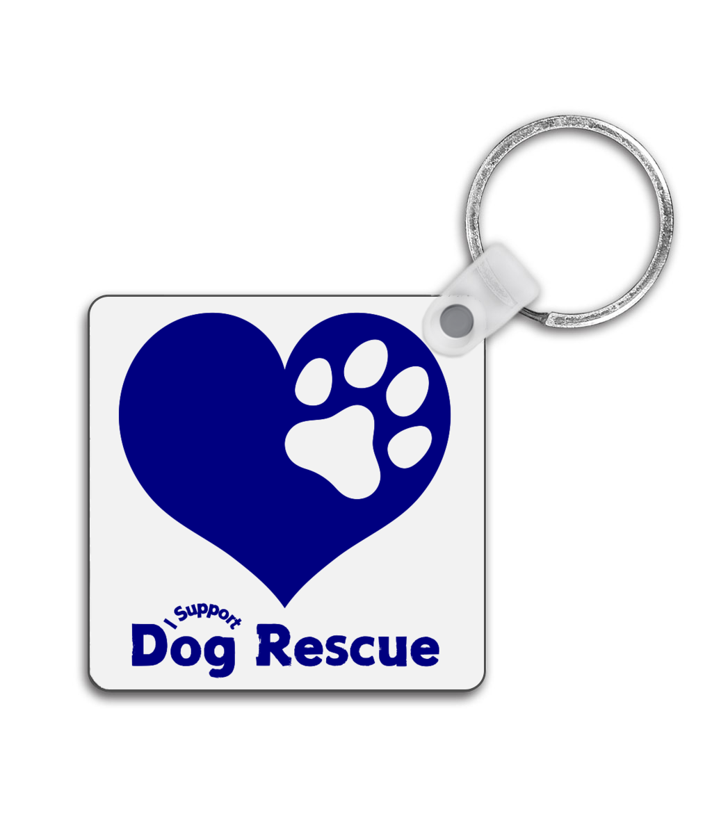 Square Keyring Blue Heart