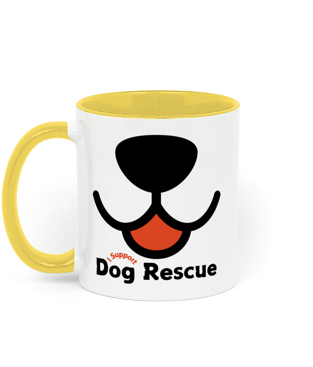 Two Toned Ceramic Mug Happy Dog