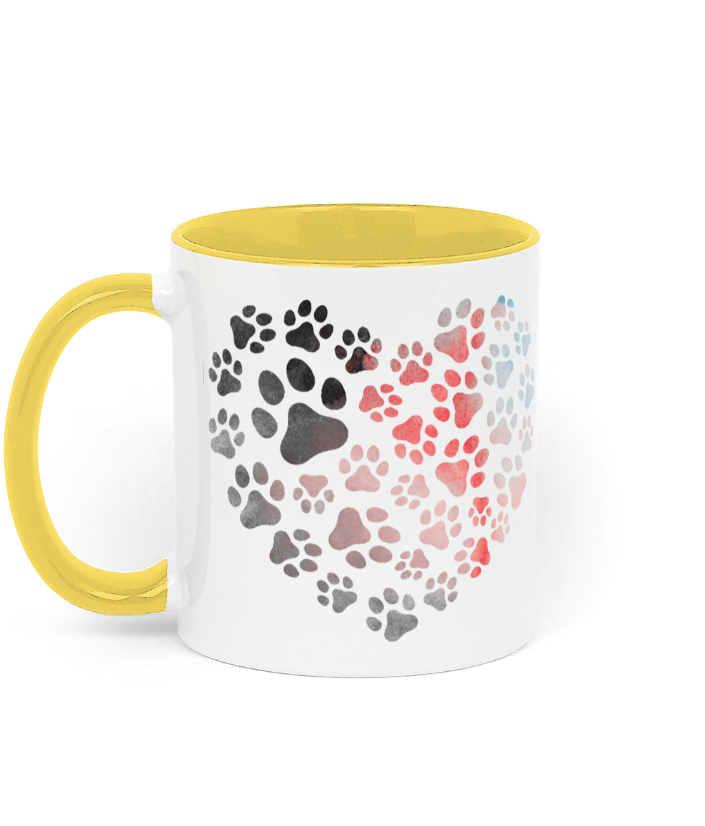 Two Toned Ceramic Mug Heart Of Paws