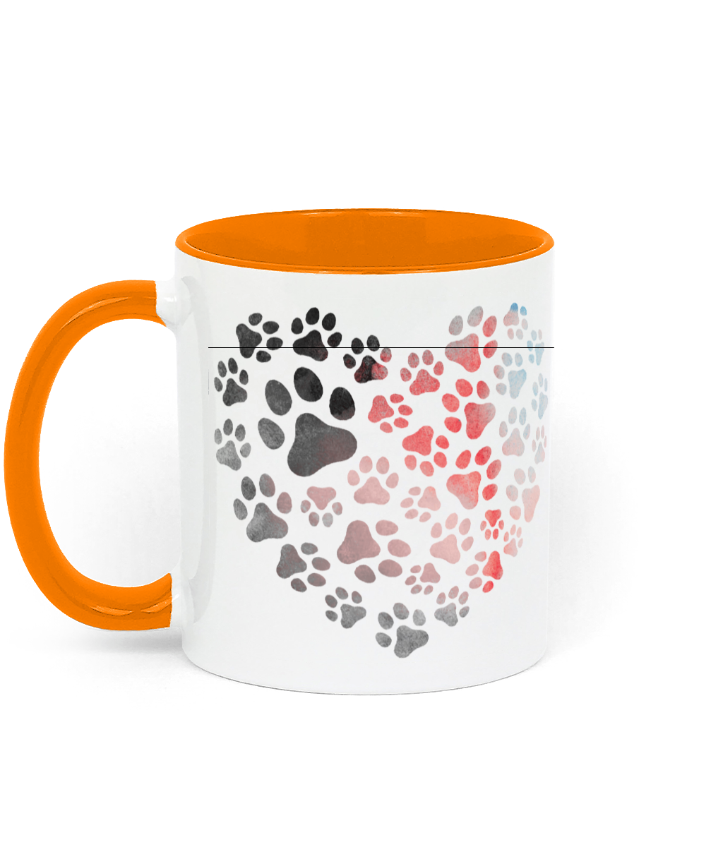 Two Toned Ceramic Mug Heart Of Paws