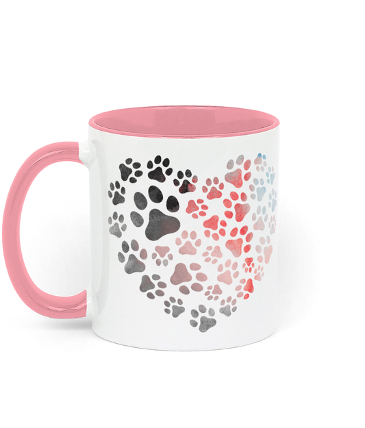 Two Toned Ceramic Mug Heart Of Paws